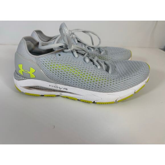 Under Armour HOVR Sonic Running Shoes Men’s 8.5 Gray Neon Green Mesh Neutral - Picture 1 of 9